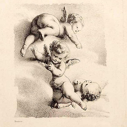 Angels on a cloud, Florentine print 2