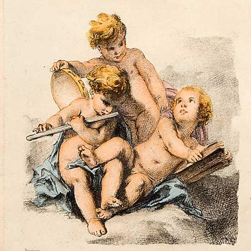 Angeli  dipinti su nuvola stampa Firenze 4