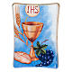 Chalice and host print on blue background s1
