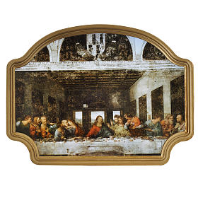 Bild Abendmahl mit golden Rahmen, 27x20cm