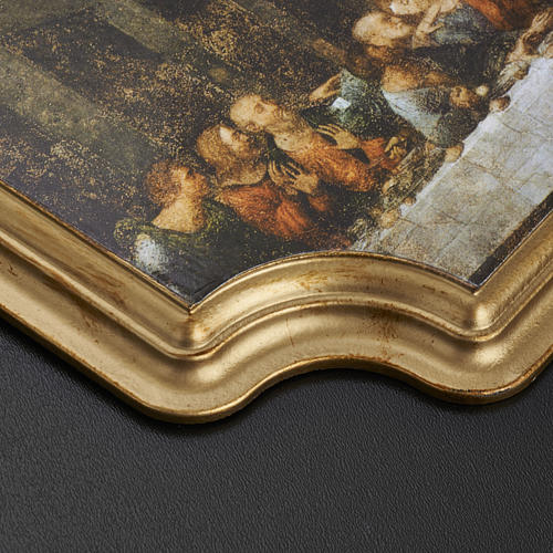 Bild Abendmahl mit golden Rahmen, 27x20cm 3