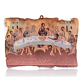 Small picture on wood Last Supper parchment