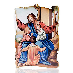 Bild Pergament Jesus mit Kinder
