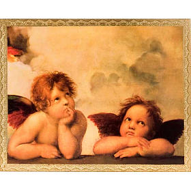 Print on wood, Raffaello's Angels with frame