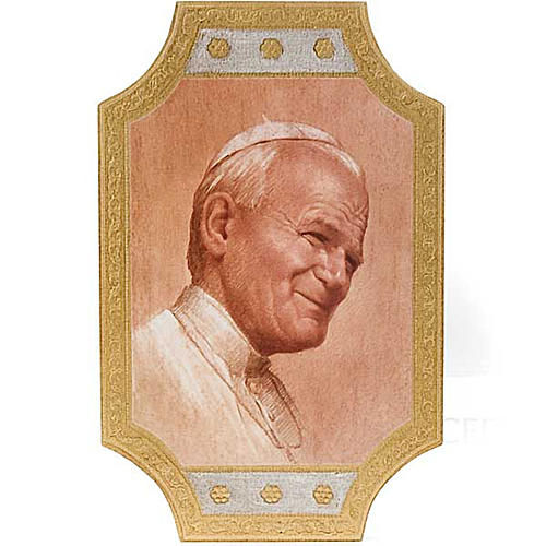 Imagen sobre madera Juan Pablo II 1