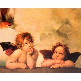 Druckbild auf Holz 'Engel von Raffaello'