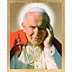 Druckbild Papst Johannes Paul II auf Holz mit Rahmen