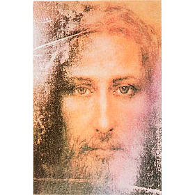 Druckbild auf Holz Gesicht des Leichentuches Christi