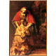 Druckbild auf Holz "Verlorener Sohn" von Rembrandt s1