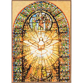 Print on wood, Holy Spirit Stained glass