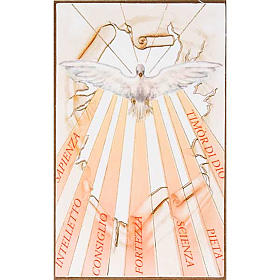 Druckbild auf Holz Heiliger Geist mit Strahlen