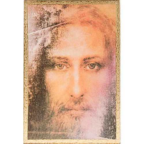 Print on wood, Face of Jesus of the Shroud with frame 1