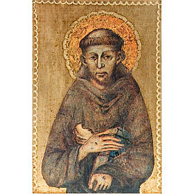 Druckbild auf Holz Franz von Assisi
