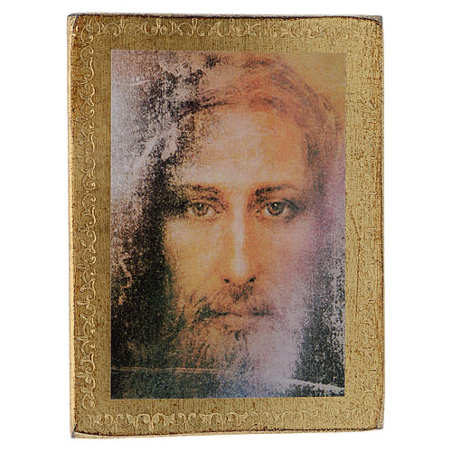 Druckbild auf Holz Gesicht Jesus des Leichentuches 4