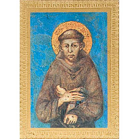 Druckbild auf Holz Franziskus von Assisi