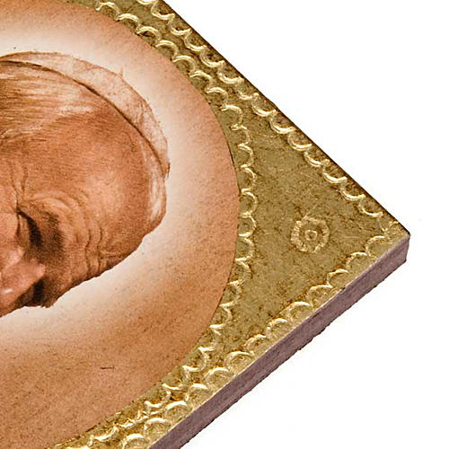Druckbild auf Holz Johannes Paul II 2