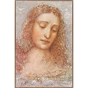 Druckbild auf Holz des "Erlösers" von Leonardo