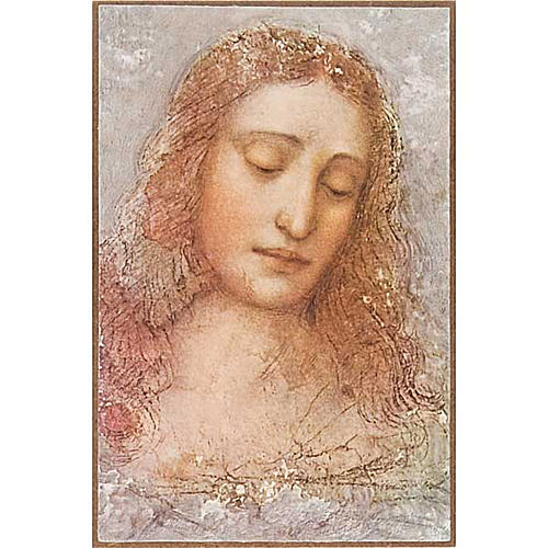 Druckbild auf Holz des "Erlösers" von Leonardo 1