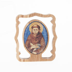 St Francis picture in olive wood