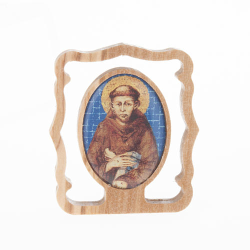 St Francis picture in olive wood 1