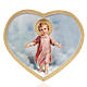 Print on wood, heart shaped with baby Jesus s1