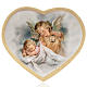 Enfant et ange gardien impression bois cadre en coeur s1
