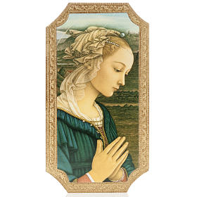 Print on wood, moulded, with Lippi's Madonna