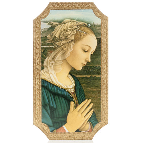 Print on wood, moulded, with Lippi's Madonna 1