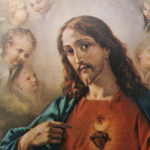 Impressão madeira Sagrado Coração de Jesus e de Maria Morgari 3