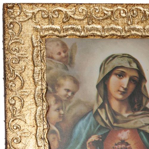 Print on wood, Sacred Heart of Mary and Jesus, Morgari 2