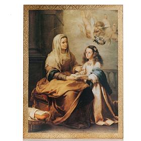 Druckbild aus Holz Heilige Anna von Murillo