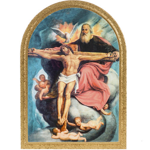 Holy Trinity De Sacchis print on wood 15x11 1