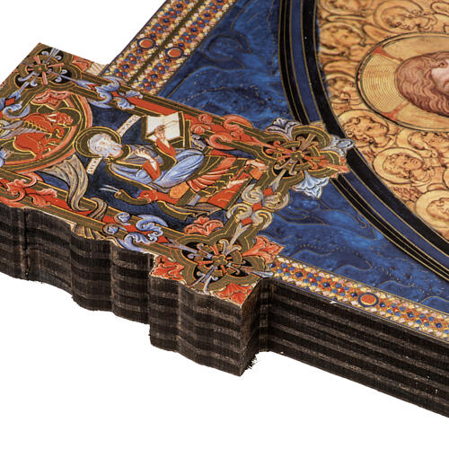 Verzierter Holzdruck HH. Dreifaltigkeit Jahr des Glaubens 37x28 5