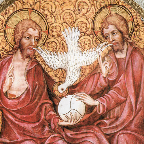 Oval print on wood of the Holy Trinity, Year of Faith, 11x9.5 in 2