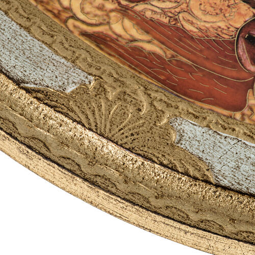 Impressão madeira Santíssima Trindade oval Ano da Fé 30x25 cm 4