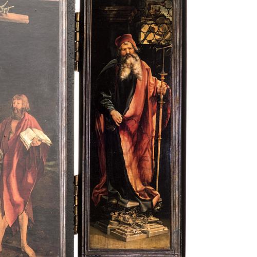 Retable d'Issenheim triptyque imprimé bois 21x30 av 2