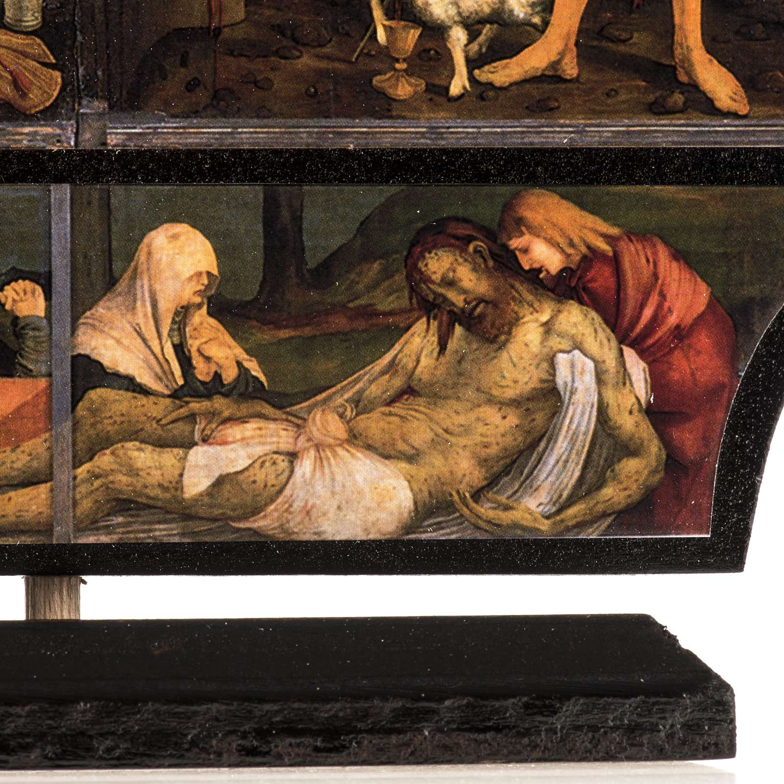 Trittico altare di Issenheim legno stampa 21x30 con base