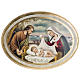Nativity picture, print on oval wood panel 60x80cm s1