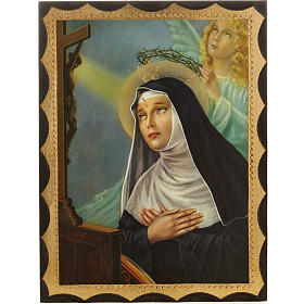 Druckbild auf Holz Heilige Rita