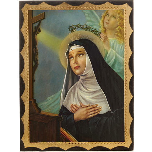 Druckbild auf Holz Heilige Rita 1