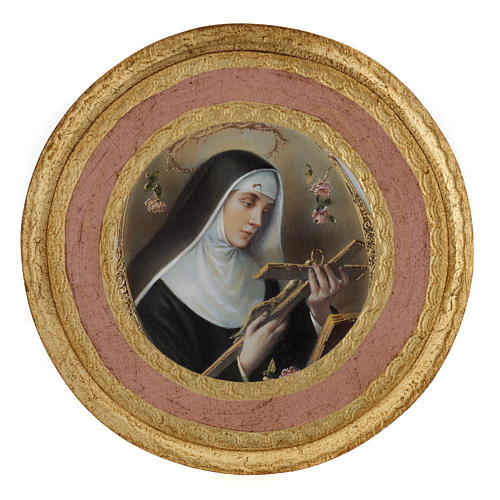 Saint Rita picture on round wood panel 2