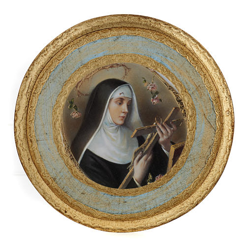 Saint Rita picture on round wood panel 3