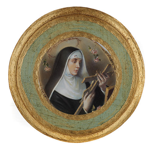 Saint Rita picture on round wood panel 5