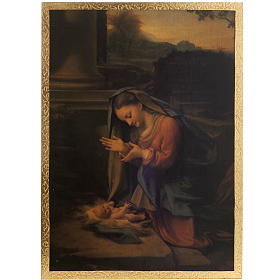 Druckbild auf Holz Geburt Correggio