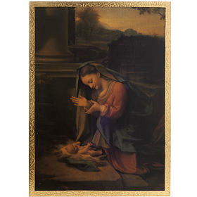 Correggio's Nativity print on wood