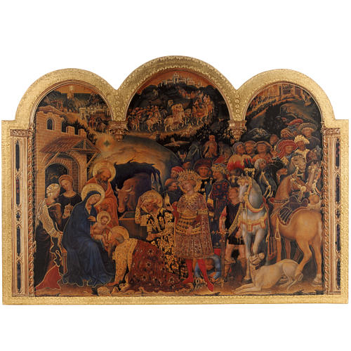 Druckbild auf Holz Anbetung der Könige 49x68 cm 1