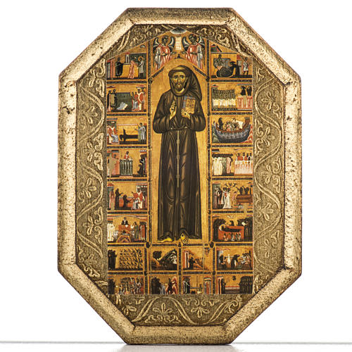 Druckbild auf Holztafel Heiliger Franziskus 1