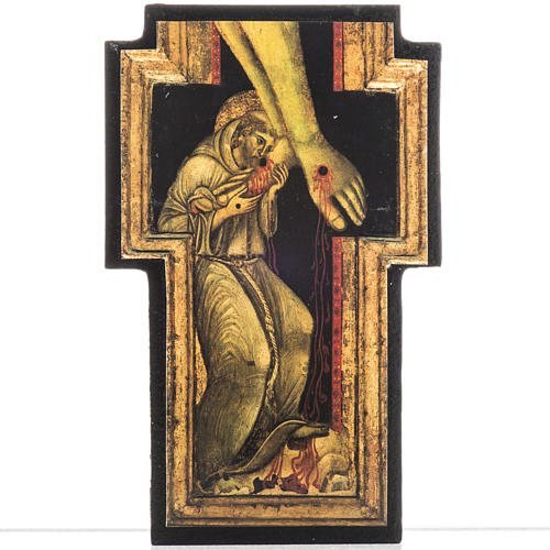 Druckbild auf Holz Kreuz Heiliger Franziskus 1