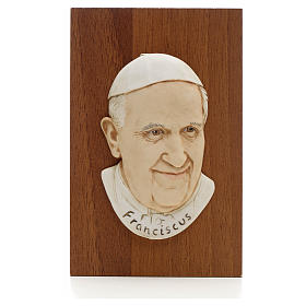 Pope Francis picture in wood and resin by Landi