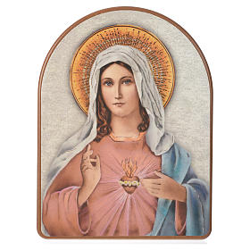 Impreso sobre madera 15x20 cm Sagrado Corazón María